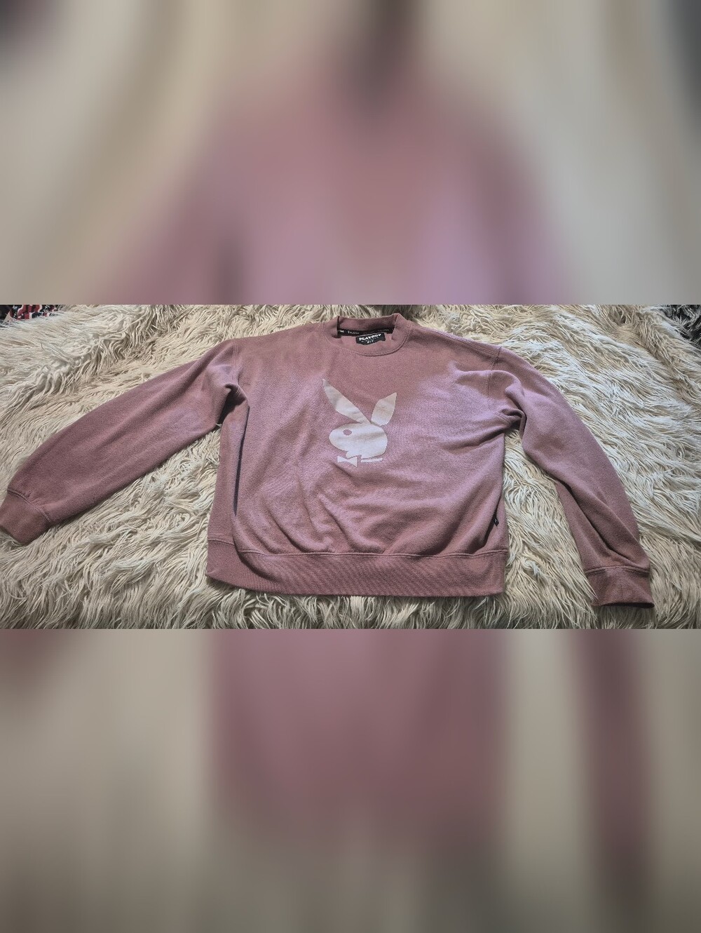 PLAYBOY Mauve Crewneck Sweater with Bunny Logo